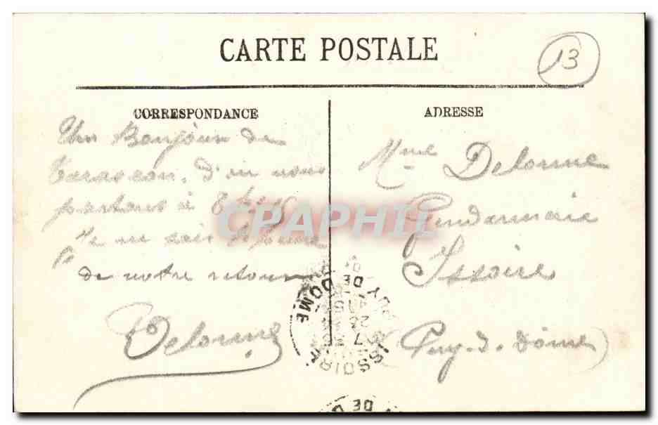 CPA en Provence Femme Type Arlesienne (costume Mireille) (folklore costume) — Verso