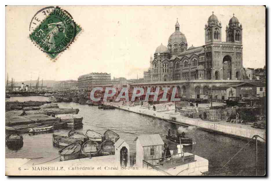 Marseille CPA CAthedrale et canal Saint Jean