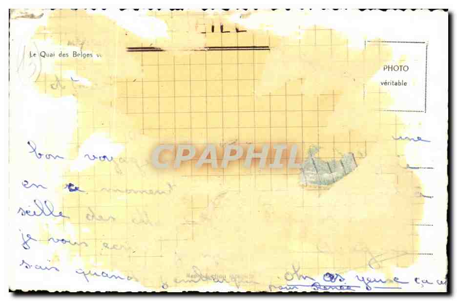 Marseille CPA Quai des Belges — Verso
