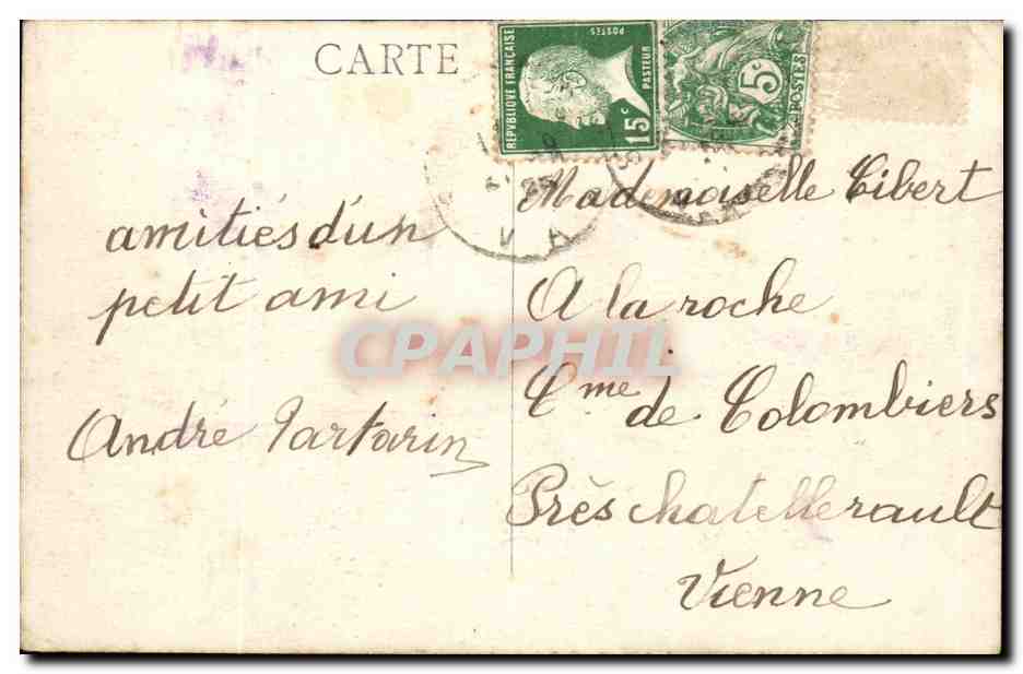 Marseille CPA Bassin du Carenage et ND de la Garde — Verso