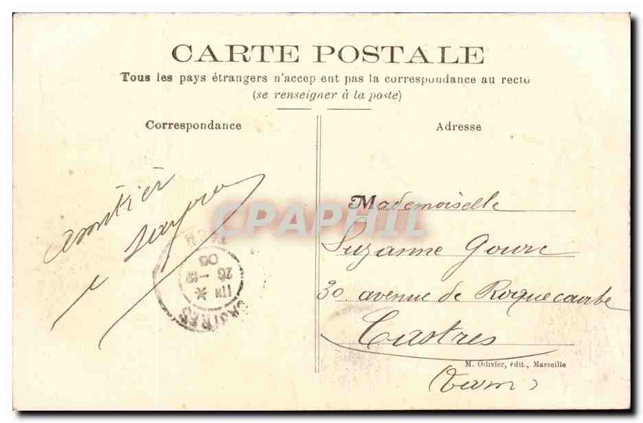 CPA Marseille Exposition coloniale 1906 Palais de la Mer — Rückseite