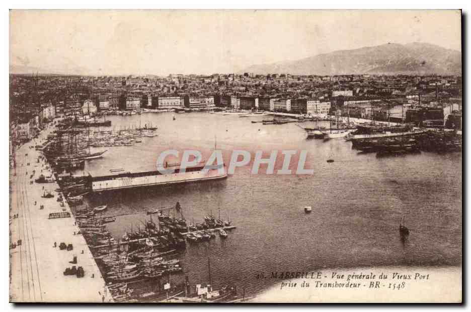 CPA Marseille Vue generale du vieux port prise du transbordeur
