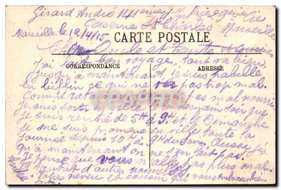 CPA Marseille La cathedrale prise de la jetee de la Joliette — Verso