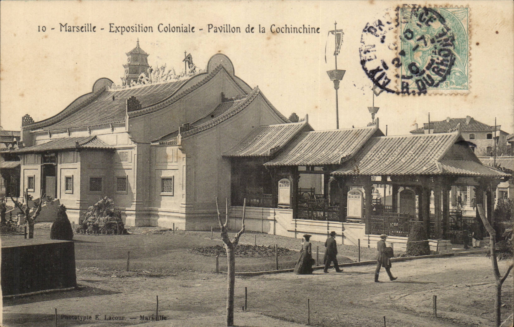 Marseille - Exposition Coloniale - Pavillon de la Cochinchine — Phototypie E. Lacour, Marseille