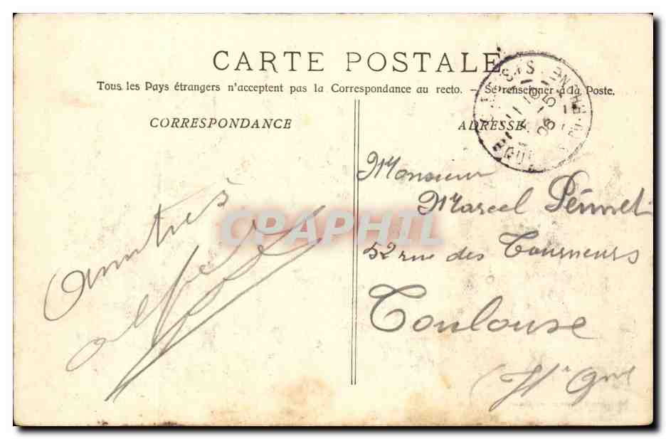 Marseille CPA Exposition coloniale 1906 Palais de l'Algerie — Rückseite
