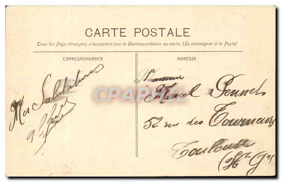 Marseille CPA La cathedrale — Rückseite