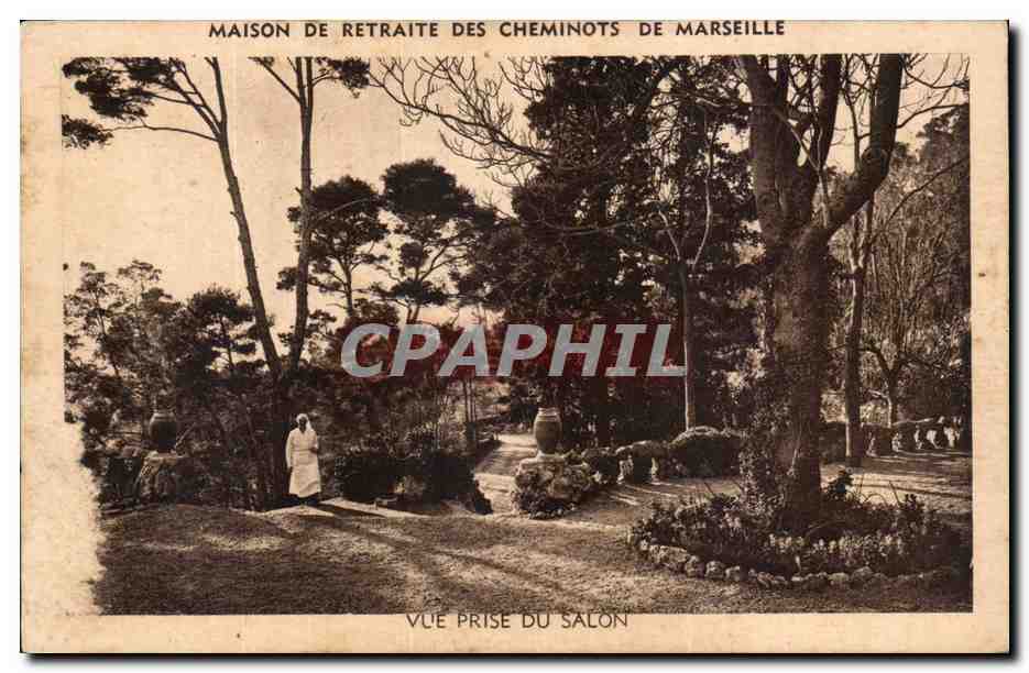 Maison de retraite des cheminots de Marseille — Vue prise du salon — Éditeur : Salon