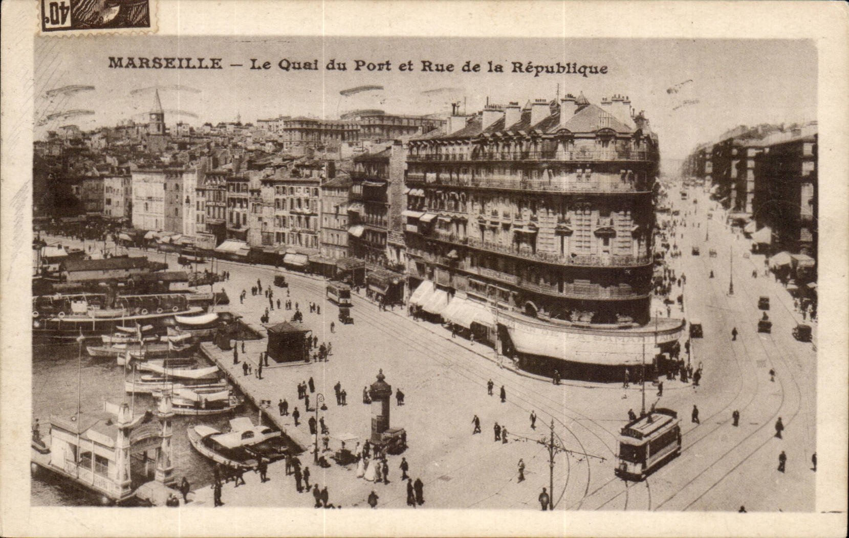 Marseille CPA Le quai du port et rue de la Republique