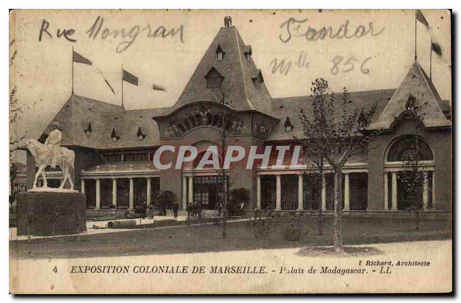 Marseille - Exposition Coloniale de Marseille - Palais de Madagasgar - CPA 
