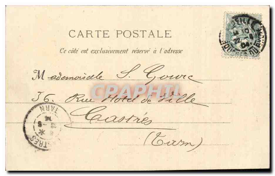 Marseille - La Bourse - CPA  — Verso