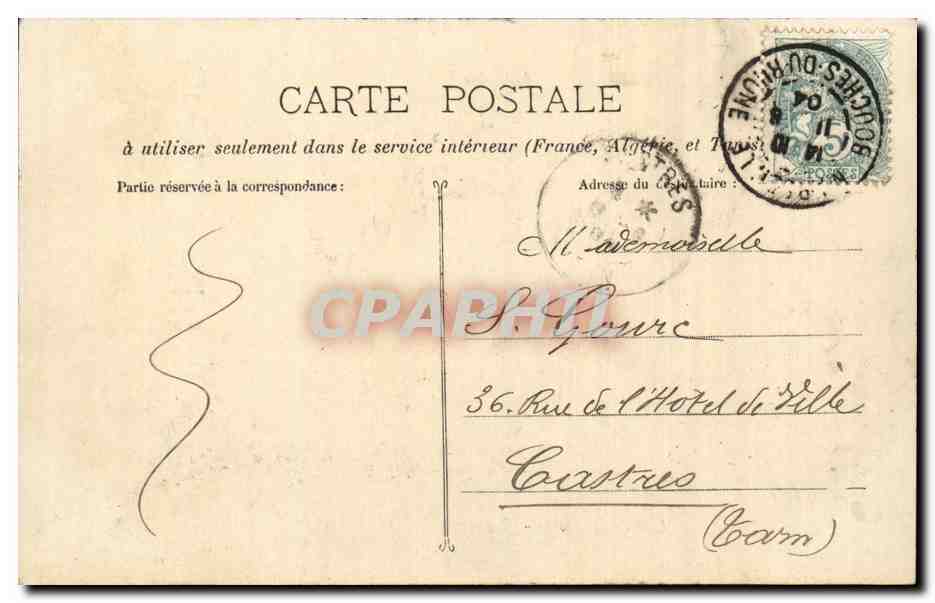 Marseille - Promenade du Prado - tramway - people in period clothing - CPA  — Rückseite