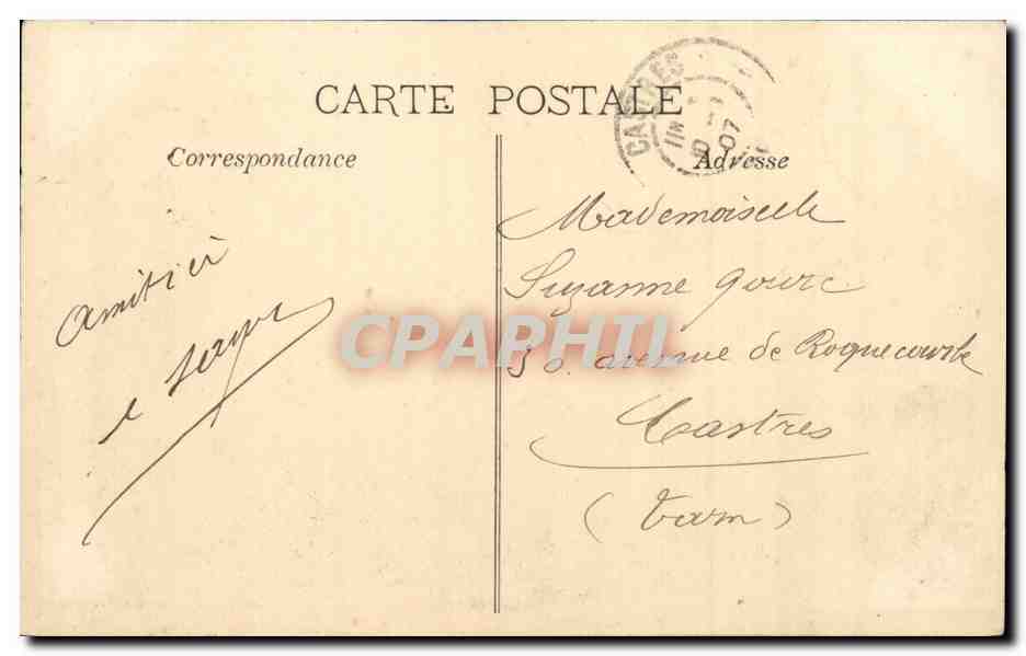Marseille - La Porte d'Aix - horse drawn carriage - captivating view - CPA  — Rückseite