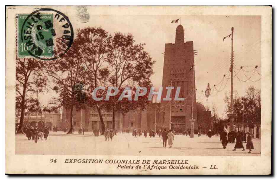 Marseille - Exposition Nationale Coloniale de Marseille - Palais de l'Afrique Occidentale - CPA 