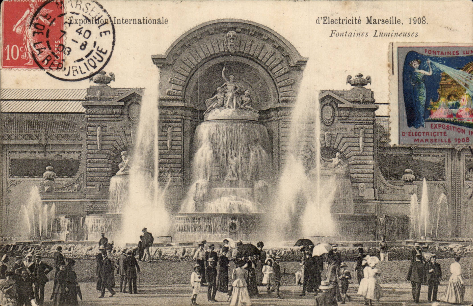 Marseille - Exposition Internationale d'Electricite 1908 Fontaine Lumineuse - CPA 