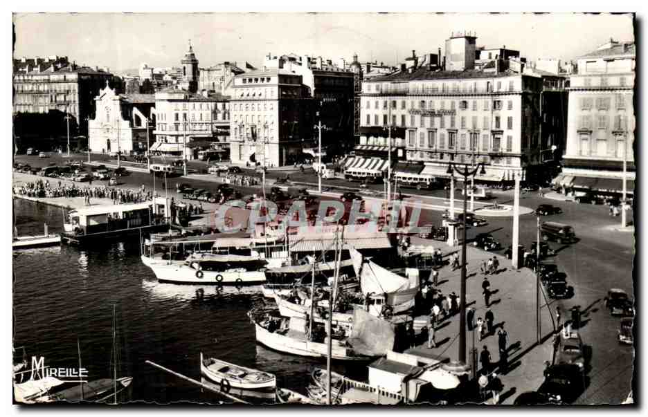 Marseille - Marseille - Un Coin du Vieux Port et le Quai des Belges - CPA 