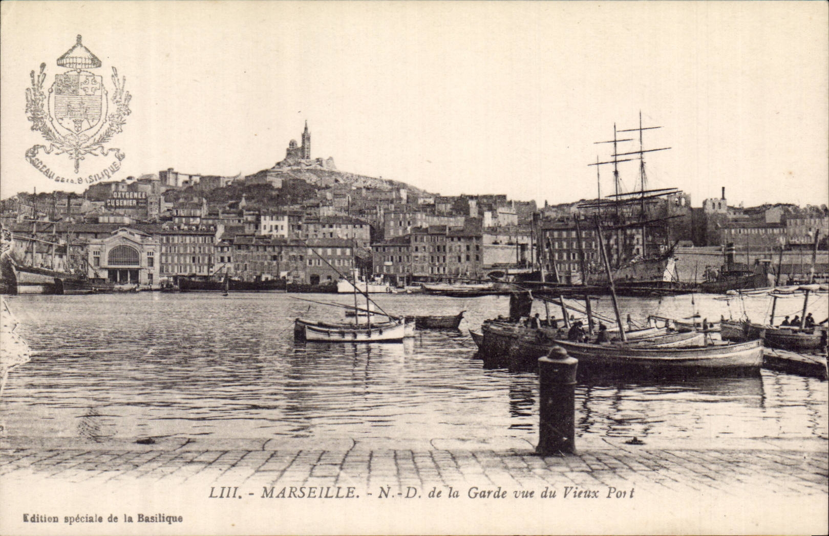Marseille - Notre dame de la Garde vue de Vieux Port - CPA 