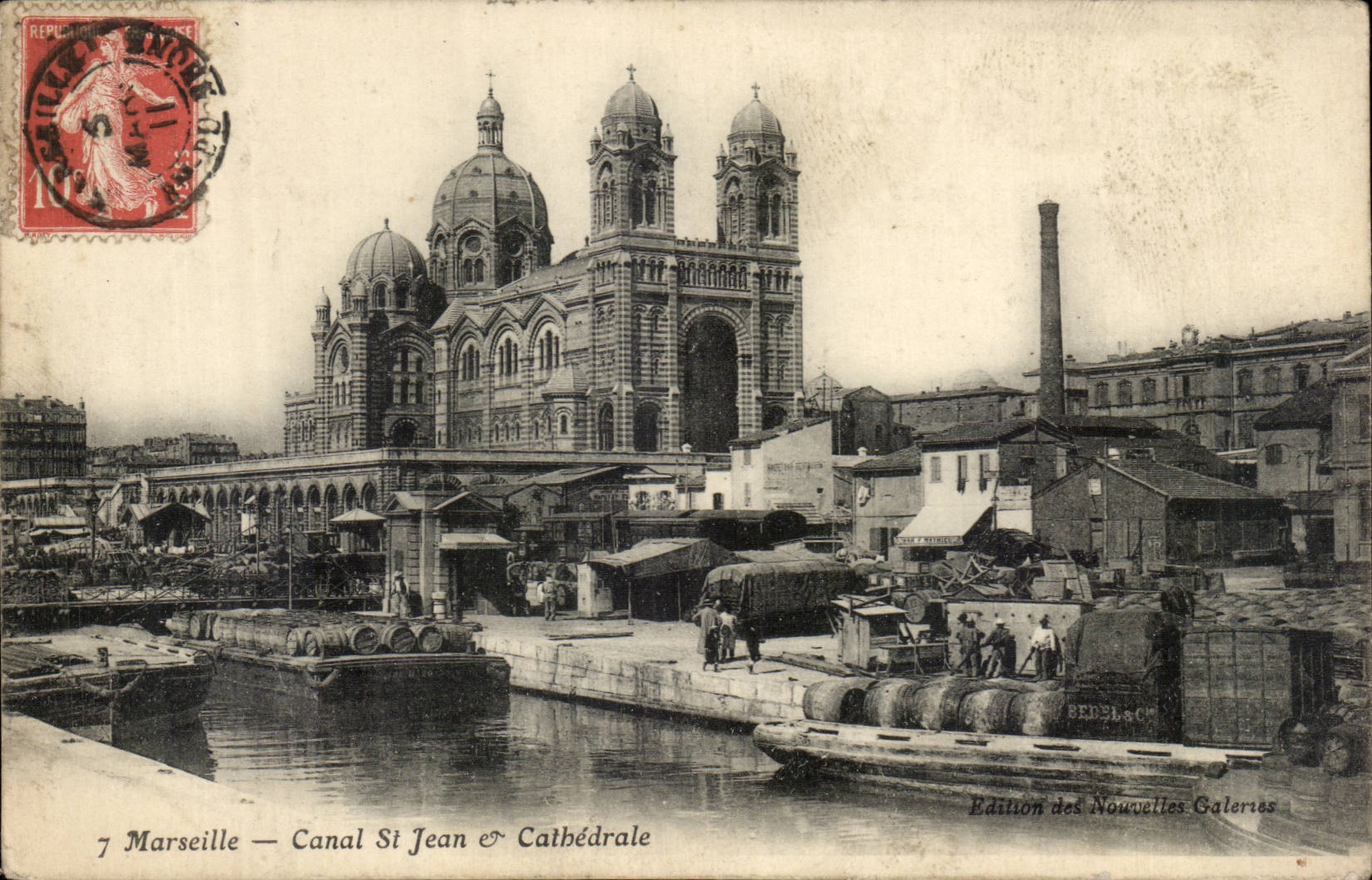 Marseille — Canal Saint-Jean & Cathédrale — Édition des Nouvelles Galeries