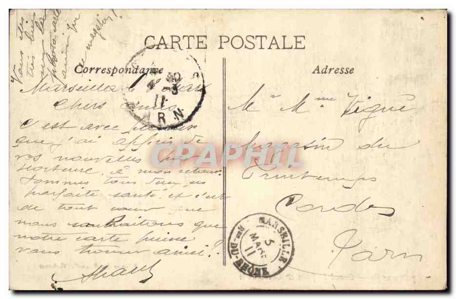 Marseille — Canal Saint-Jean & Cathédrale — Édition des Nouvelles Galeries — Rückseite