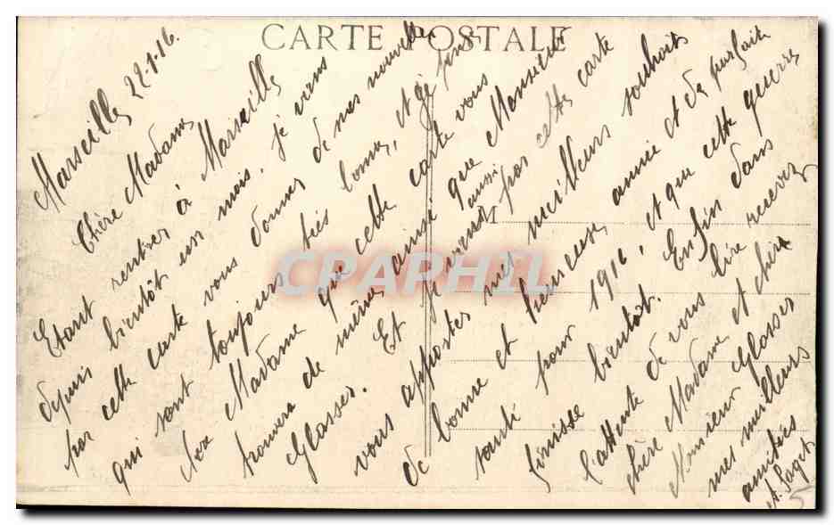 Marseille - Rue Cannebière — vue animée avec tramway n°708 — éditeur Pinçot & Cie — Reverso