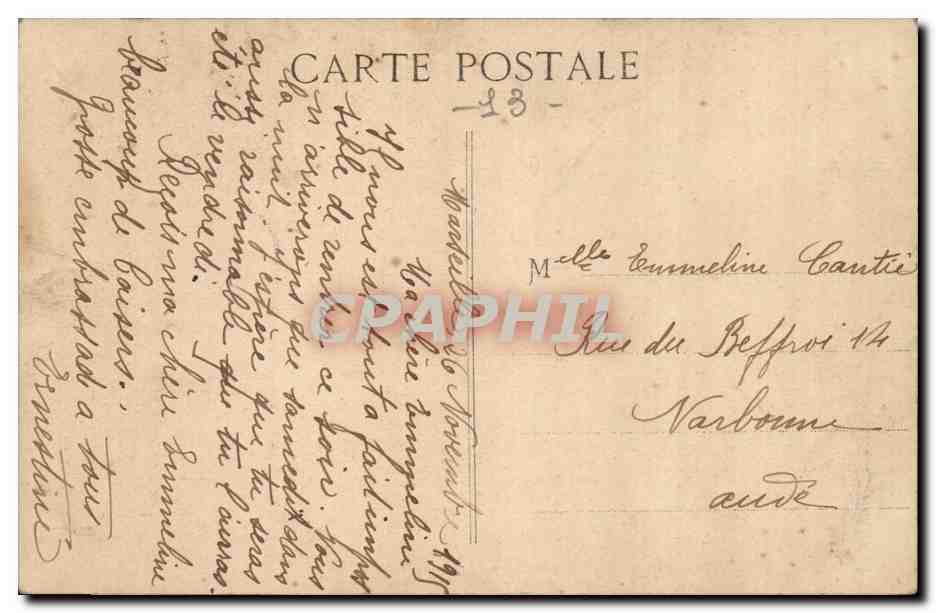 Marseille — Quai du Vieux Port — E. L. — Éditeur E. L. — Verso