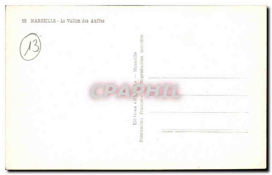 Marseille - Le Vallon des Auffes - CPA  — Verso