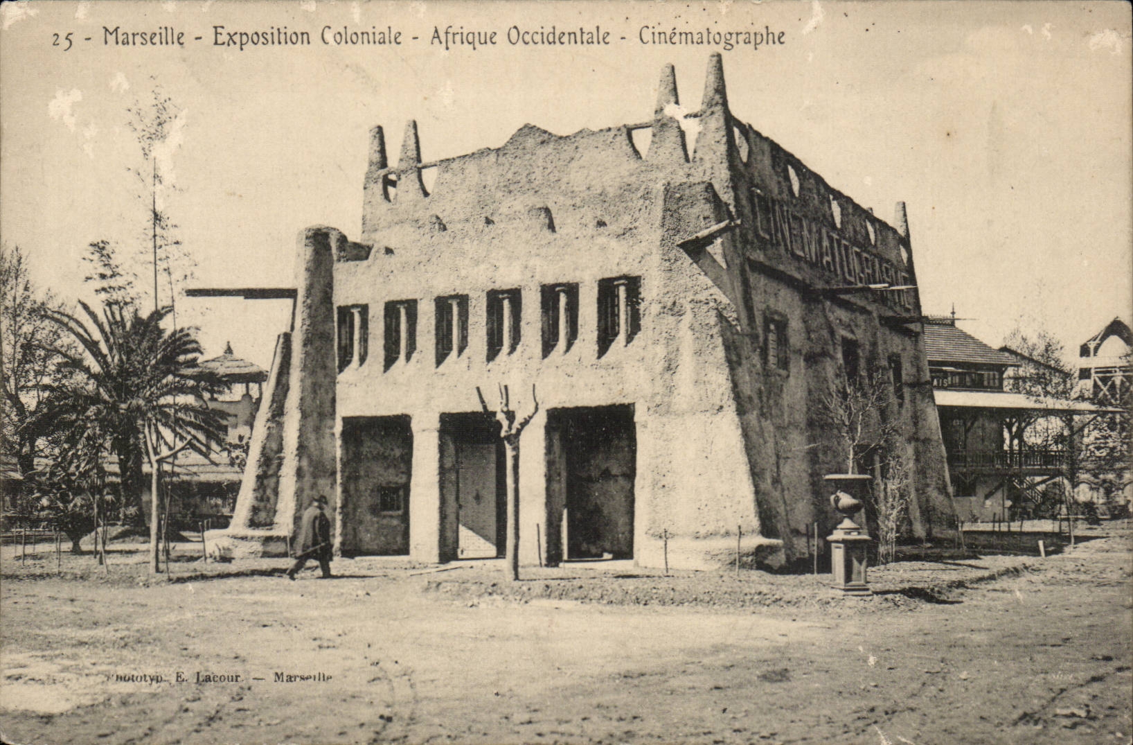 Marseille - Exposition Coloniale - Afrique Occidentale - Cinematographe - CPA 