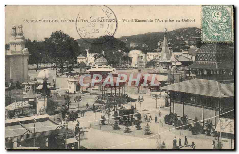 Marseille. Exposition Coloniale — Vue d'Ensemble (Vue prise en Ballen) — Éditeur non identifié, n° 66