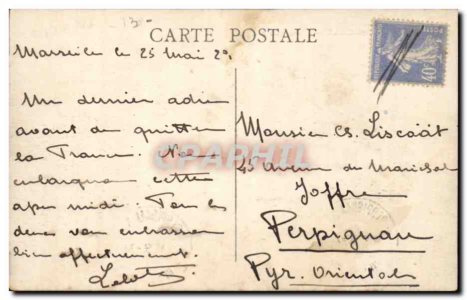 MARSEILLE — Quai des Belges — Editor no identificado, número de serie no visible — Reverso