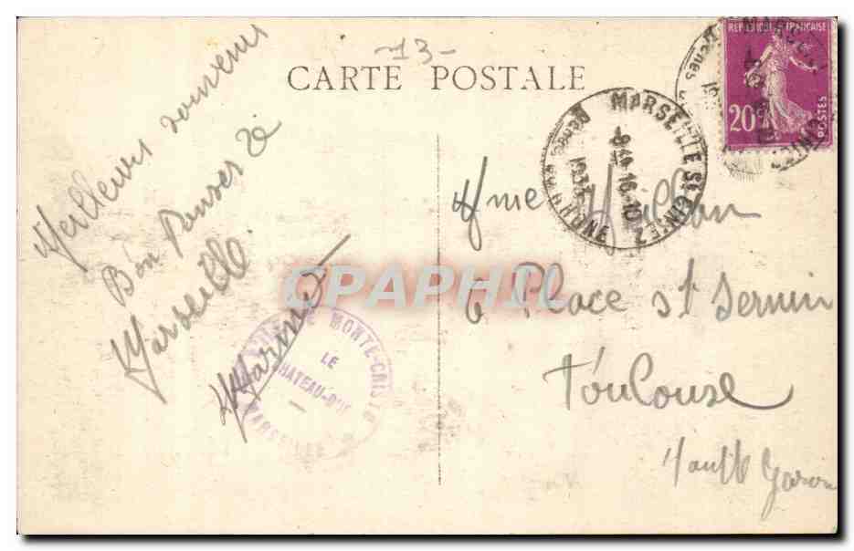 Marseille — Un coin du vieux port — Verso