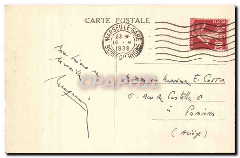 Marseille - La Cannebiere - CPA  — Verso
