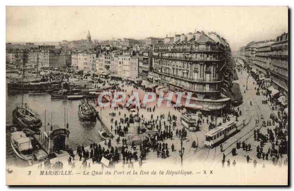 Marsella — El muelle del puerto y la calle de la República — n°7