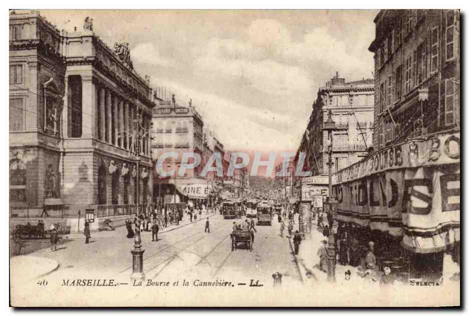 Marseille - La Bourse a la Cannebiere - tramway - CPA 