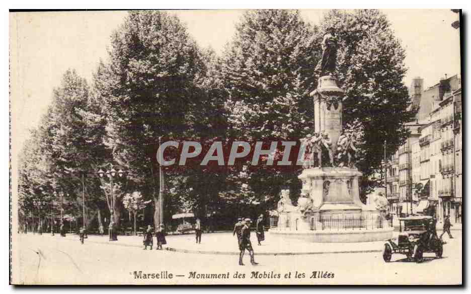 Marseille - Monument des Mobiles et les Allees - CPA 