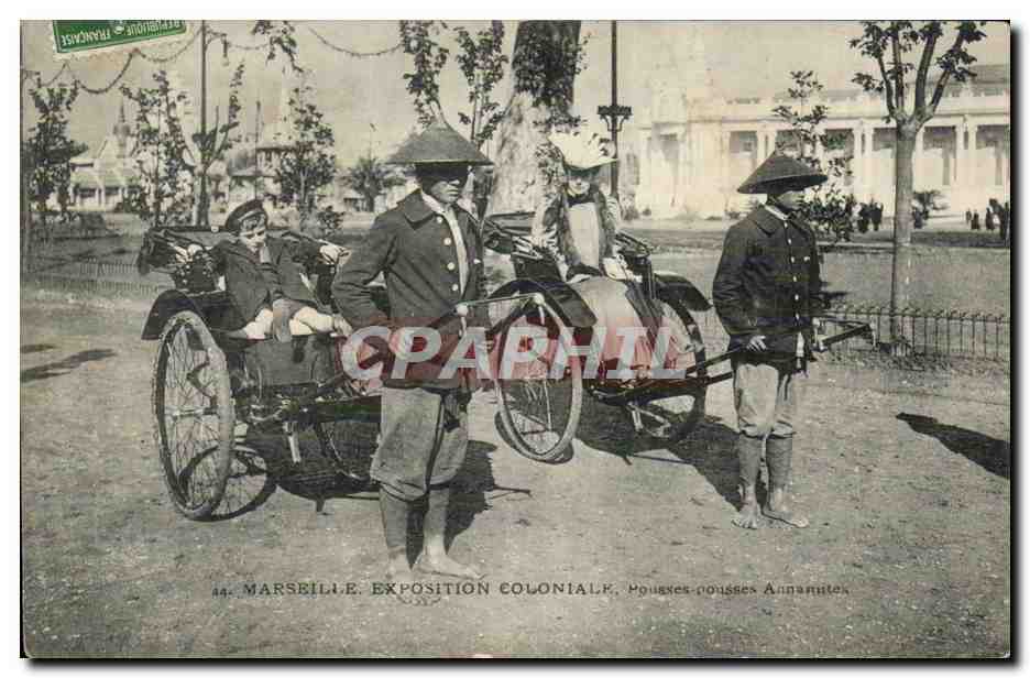 Marseille. Exposition Coloniale. Pousse-pousses Annamites