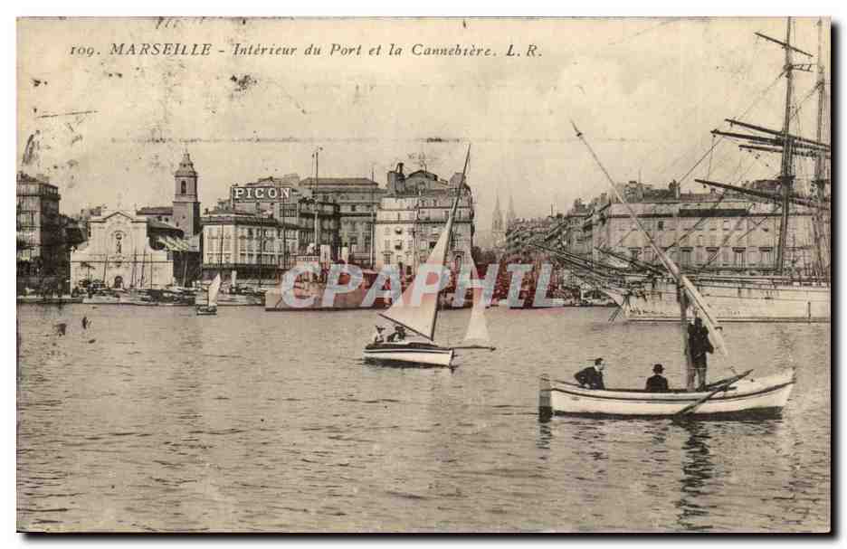 MARSEILLE — Intérieur du Port et la Cannebière — PICON, L.R.