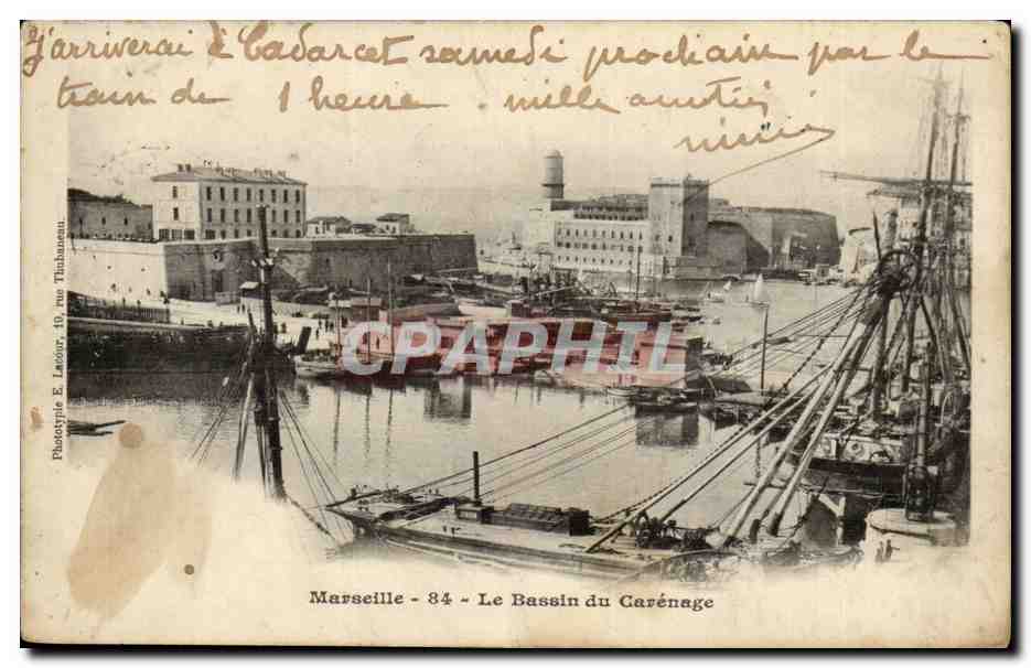 Marseille - 84 - Le Bassin du Carénage — Phototypie E. Lanoir, 10, rue Thibassem
