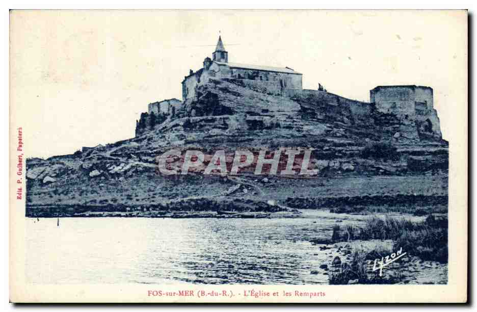 FOS-sur-MER (B.-du-R.) - L'Église et les Remparts — Rôle P. Gublheri, Papeteries