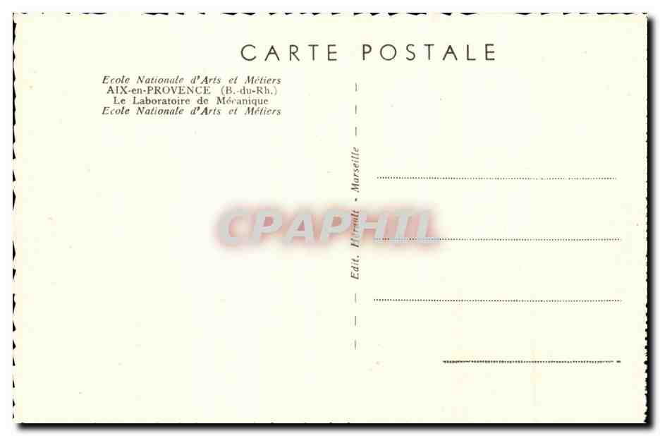 Mechanical Laboratory — National School of Arts and Crafts — Aix-en-Provence (B.-du-Rh.) — Back