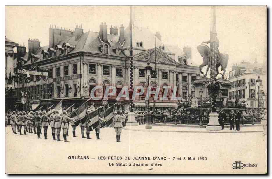 Orleans CPA FEtes de Jeanne d'arc 7 et 9 mai 1920 Salut a Jeanne d'arc