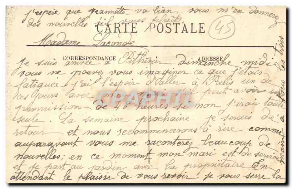 Orleans CPA La rue Jeanne d'arc — Verso