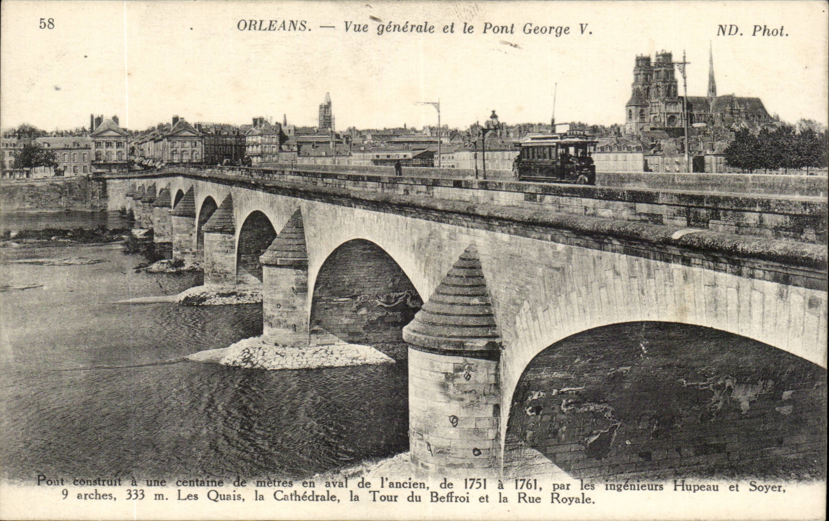 Orleans CPA Vue generale et le pont George V