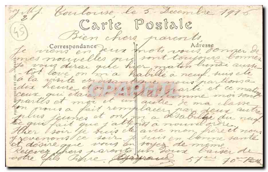 Orleans CPA Vue generale et le pont George V — Verso