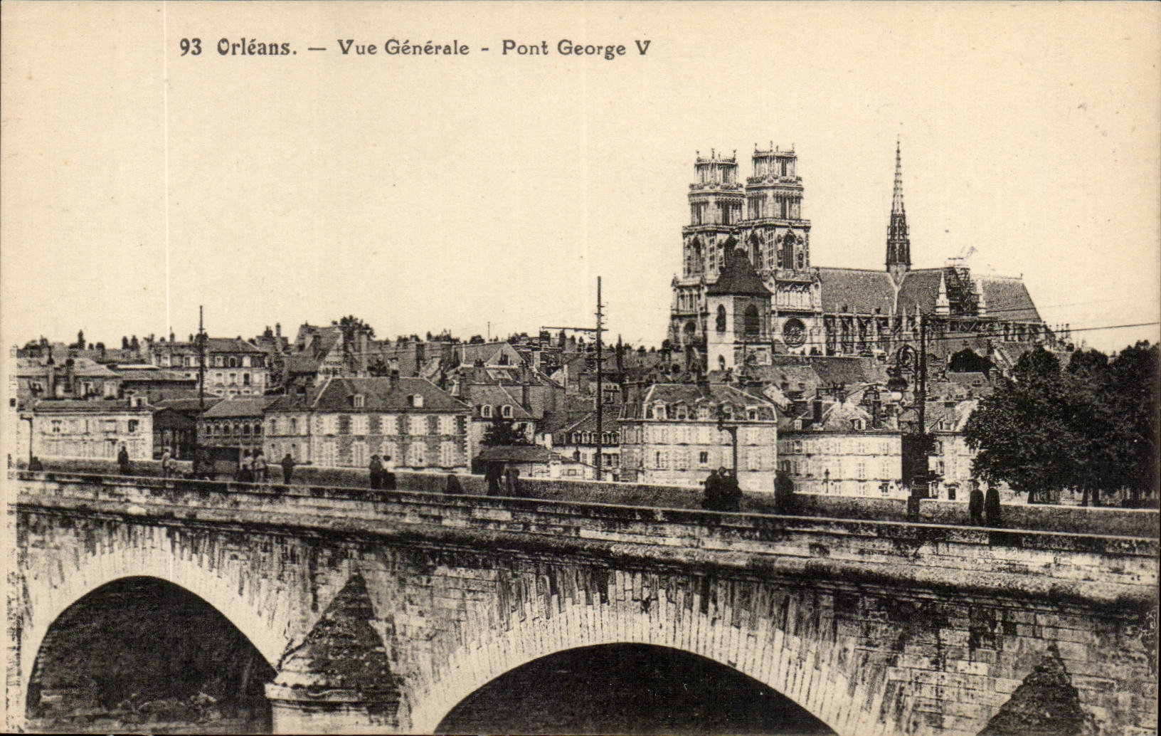 Orleans CPA Vue generale Pont George V