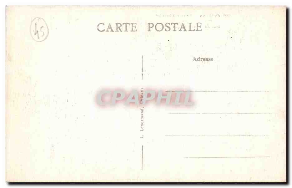 Orleans CPA Square Albert 1er Hotel du Berry Rue de la Republique — Verso