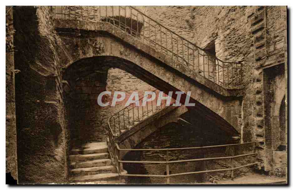 Bouillon — Intérieur du château de Bouillon — Escalier Vauban — Nels, Bruxelles, Série Bouillon N° 19