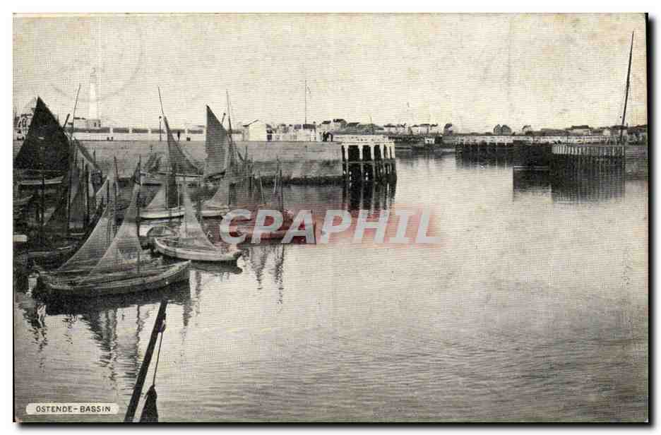Belgique Belgie Ostende CPA Bassin (bateau)