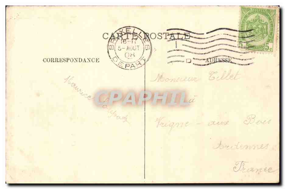 Belgique - Belgien - Belgium - Bruxeles - Brussels - Place de Brouckere - CPA  — Rückseite