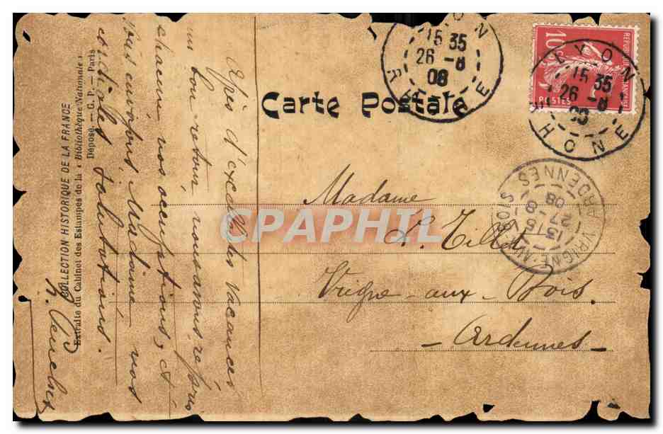 Lyon — La Porte St-Clair — En 1615 — C.L.C. Paris — Verso