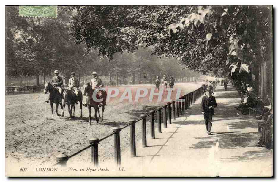 Angleterre - England - London - View in Hyde Park - Horses - very appealing card -- CPA 
