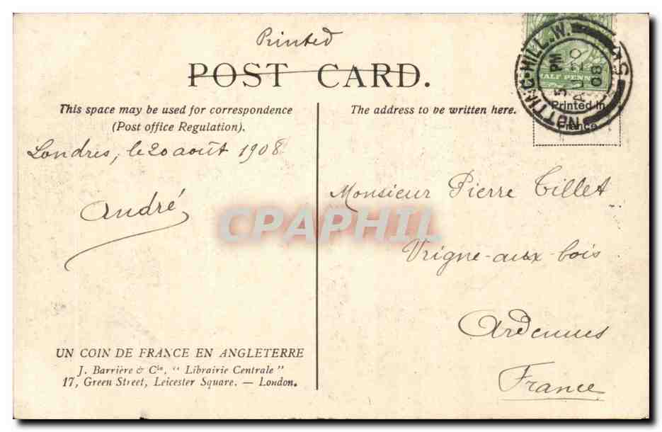 Angleterre - England - London - View in Hyde Park - Horses - very appealing card -- CPA  — Rückseite